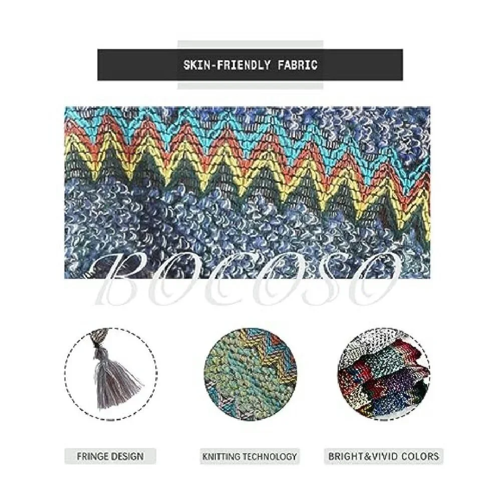 Oversized Knit Poncho Cape Shawl Wrap Cardigan Fringe Bohemian